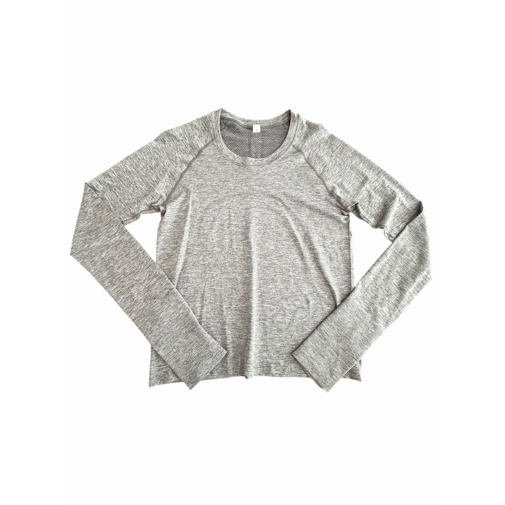 Lululemon Swiftly Womens Size 8 Gray Top Tech Long Sleeve Activewear #JJJ3-4